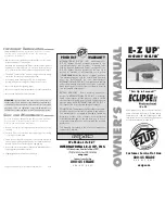E-Z UP Eclipse II Professional Owner'S Manual preview