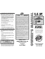E-Z UP Instant Shelter Eclipse II Owner'S Manual preview