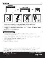 Preview for 2 page of E-Z UP PATRIOT 10' X 10' INSTANT SHELTER Instruction Sheet