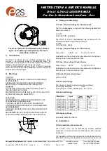 Предварительный просмотр 1 страницы E2S D1xL1 Series Instructions/Service Manual