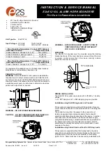 E2S E2 S121UL Series Instructions/Service Manual preview