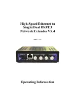 E3Switch LLC High-Speed Ethernet to Single/Dual DS3/E3 Network Extender V5.4 Operating Information Manual preview