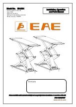 Preview for 1 page of EAE EE-6501 Installation, Operation, And Parts Manual