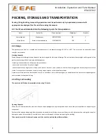 Предварительный просмотр 8 страницы EAE EE-6503V2 Installation, Operation, And Parts Manual