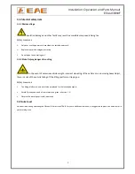 Предварительный просмотр 7 страницы EAE EE-6603BWF Installation, Operation, And Parts Manual