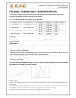 Предварительный просмотр 8 страницы EAE EE-6603BWF Installation, Operation, And Parts Manual