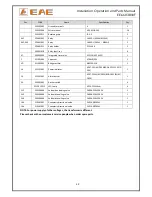 Предварительный просмотр 29 страницы EAE EE-6603BWF Installation, Operation, And Parts Manual