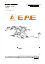 EAE EE-6604BWF Installation, Operation, And Parts Manual preview