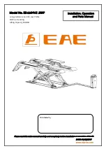 EAE EE-6604V2 .BWF Installation, Operation, And Parts Manual preview