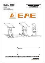 Preview for 1 page of EAE EE-MR30 Installation, Operation, And Parts Manual