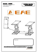 EAE EE-MR35 Installation, Operation, And Parts Manual preview