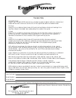 Preview for 18 page of Eagle power FASTRACTS SC12 Operation And Parts Manual