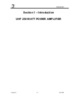 Предварительный просмотр 10 страницы Eagle UHF 250 WATT POWER AMPLIFIER User Manual