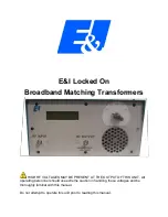 Preview for 1 page of E&I Locked On HI-Z-800-D Manual