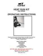 Earlex HG 2000K Operating Instructions Manual preview