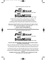 Earlex Pro-Steam LCS150NA Operating Instructions Manual preview