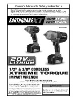 EarthQuake EQ12 XT-20V Owner'S Manual & Safety Instructions предпросмотр