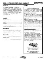 Preview for 2 page of EarthQuake W1000 Operator'S Manual & Parts List