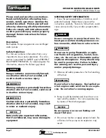 Preview for 2 page of EarthQuake WP6520 Operator'S Manual