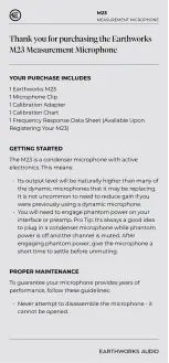 Preview for 2 page of Earthworks Audio M23 Quick Start Manual