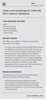 Preview for 2 page of Earthworks Audio SR25 Getting Started