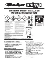 EAST PENN Deka unigy I Battery 1 Assembly, Installation And Operation Instructions предпросмотр