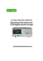 Preview for 1 page of East Tester ET3501 Operating Instructions Manual