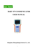 Preview for 1 page of East Tester HART 475 User Manual