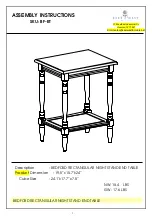 East West Furniture BEDFORD RECTANGULAR NIGHT STAND END TABLE BF-ET Assembly Instructions preview