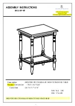 East West Furniture BEDFORD RECTANGULAR NIGHT STAND END TABLE... Assembly Instructions preview