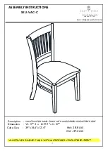 East West Furniture VANCOUVER DINING CHAIR VAC-C Assembly Instructions preview