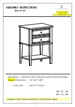 Preview for 1 page of East West Furniture VL-ET Assembly Instructions