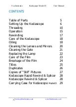 Preview for 3 page of EASTMAN Kodascope D User Manual