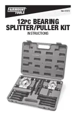 Eastwood FAIRMOUNT 12PC BEARING SPLITTER/PULLER KIT Instructions Manual preview