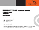 Easy Camp VENTURE CAMP Instructions Manual preview