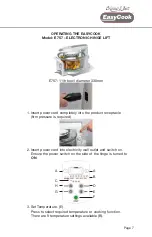 Предварительный просмотр 9 страницы EasyCook Health Oven E727 Instruction Manual