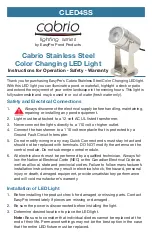 Preview for 1 page of EasyPro Cabrio CLED4SS Instructions For Operation