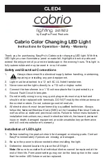 Предварительный просмотр 1 страницы EasyPro Cabrio Lighting Series Instructions For Operation, Safety, Warranty