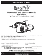 Предварительный просмотр 1 страницы EasyPro PCA75 Installation And Service Manual