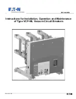 Preview for 1 page of Eaton 150 VCP-WL Instructions For Installation, Operation And Maintenance