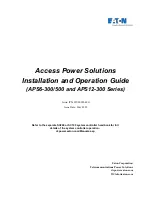 Eaton APS12-300 Series Installation And Operation Manual preview