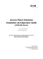 Eaton APS6-400 Series Installation And Operation Manual preview