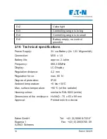 Preview for 14 page of Eaton chvz-01/03 Operating Instructions Manual