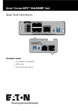 Preview for 1 page of Eaton ConnectUPS Web/SNMP Card Quick Start Instructions