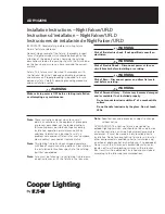 Eaton Cooper Lighting Night Falcon UFLD Series Installation Instructions Manual preview