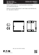 Eaton CROUSE-HINDS Ex - d Series Operating Instructions Manual preview