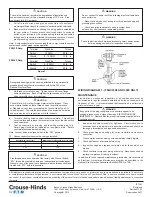 Preview for 2 page of Eaton Crouse-Hinds FSQ Series Installation & Maintenance Information