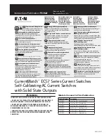 Предварительный просмотр 1 страницы Eaton CurrentWatch ECS7 Series Instruction Leaflet