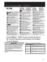 Предварительный просмотр 1 страницы Eaton CurrentWatch ECSD Series Instruction Leaflet