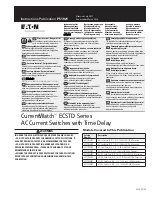 Eaton CurrentWatch ECSTD Series Instruction Leaflet preview